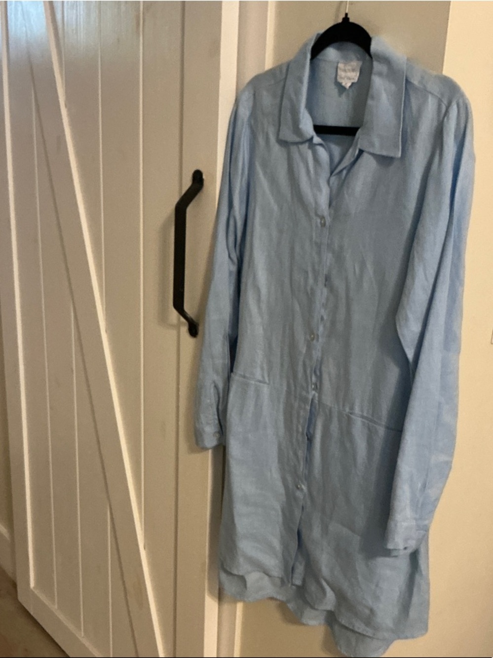 Sigrid Olsen Sky Blue Casual Long Button-Down Shirt